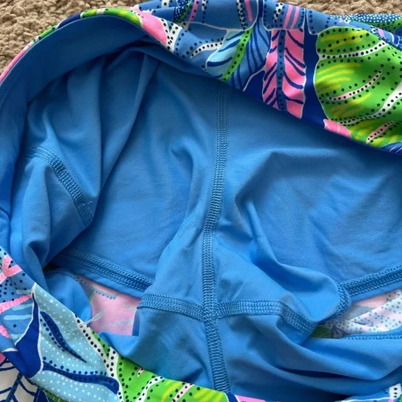 Lilly Pulitzer Blue Beleaf In Yourself AILA LUXLETIC SKORT Size M - Picture 9 of 10